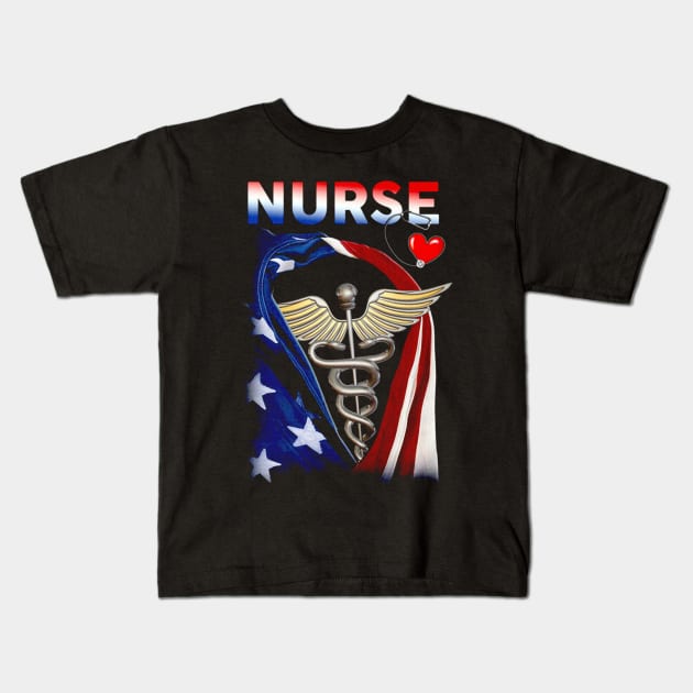 Printed Proud Nurse shirt Kids T-Shirt by RoseKinh